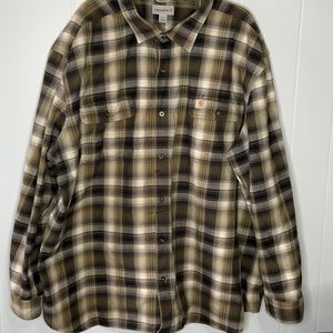 Carhartt Hubbard Plaid Flannel Button Down Shirt Sz 4X